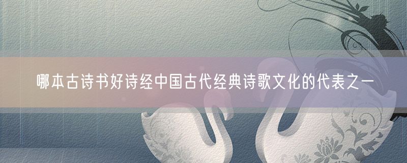 哪本古诗书好诗经中国古代经典诗歌文化的代表之一