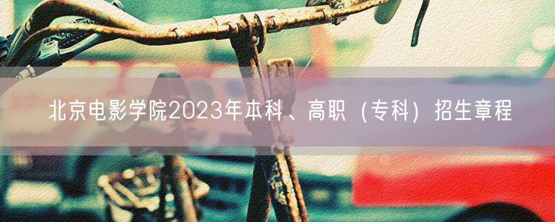 北京电影学院2023年本科、高职（专科）招生章程